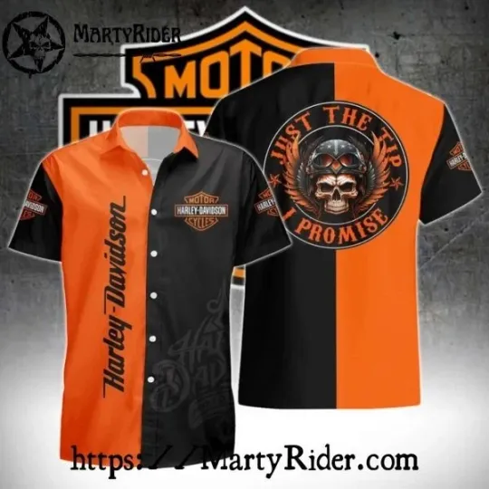 Discover Just The Tip Skull Harley Motor Racing Davidsonn Aloha Shirt