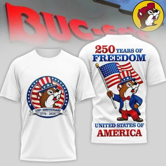 Discover Buc-ees 250th Anniversary America 250th years of Freedom Cotton T-shirt All Size