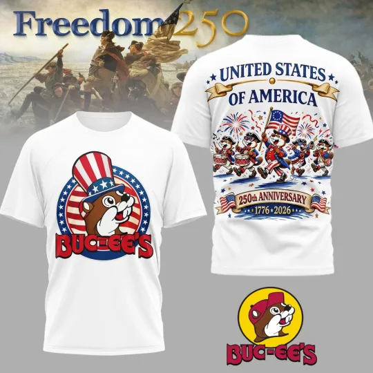 Discover Buc-ees 250th Anniversary America 250th years of Freedom Cotton T-shirt All Size