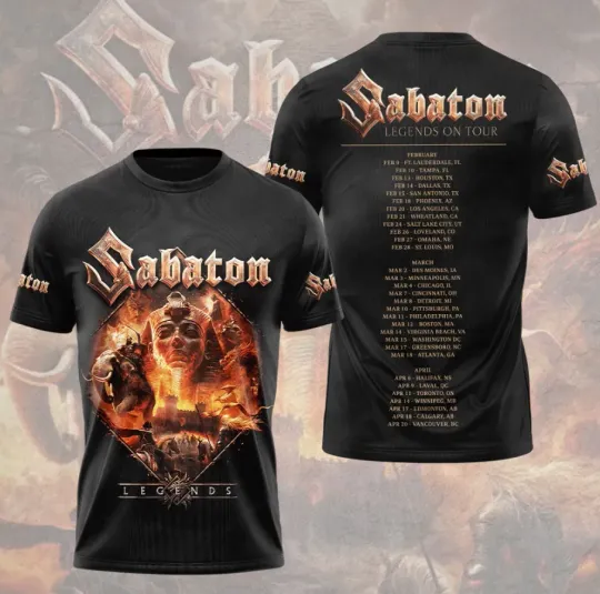 Discover Sabaton Legen On Tour 2026 3D T-Shirt
