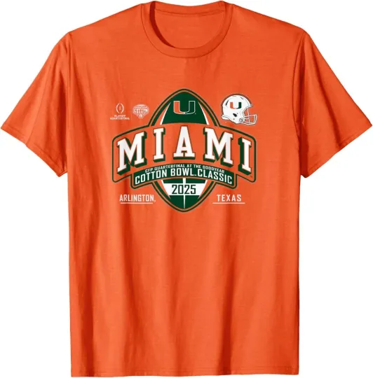 Discover Miami Hurricanes Cotton Bowl CFP Quarterfinal 2025-2026 Logo T-Shirt