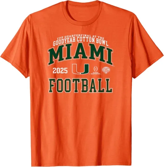 Discover Miami Hurricanes Cotton Bowl 2025-2026 CFP Quarterfinal Logo T-Shirt