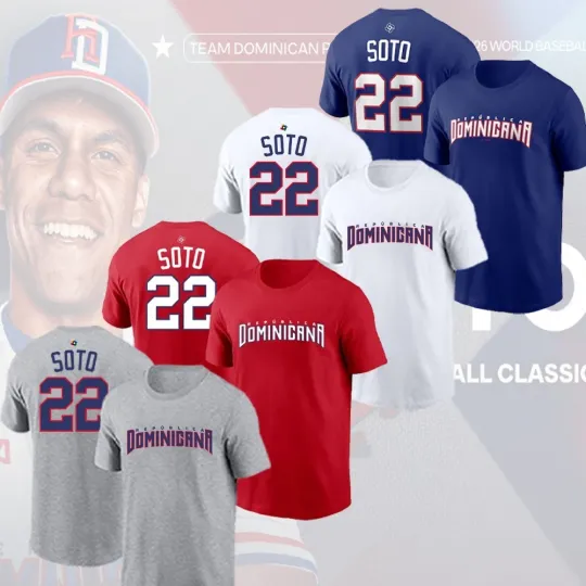 Discover HOT! Juan Soto #22 Dominican Republic 2026 World Baseball Classic Name & Number