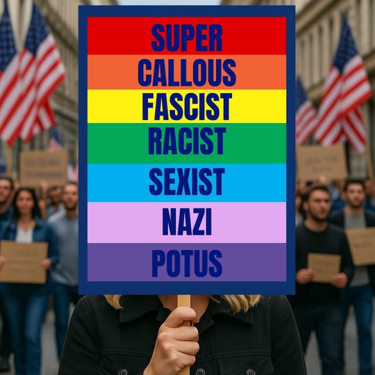 Discover Super Callous Fascist Racist Protest Sign: Anti-Trump No Kings Art