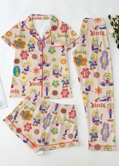 Discover Lizzie McGuire Unisex Satin Pajamas, Disney Cute Lizzie McGuire Pajamas, Long Sleeve And Short Styles