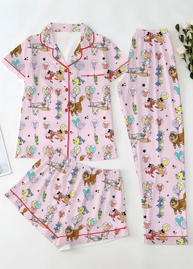 Discover Disney Characters Signatures Pajamas, Disney Balloon Pajamas, Mickey & Co Gift, Disney Pajamas
