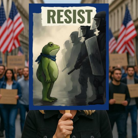 Discover Resist Frog Political Protest Sign, Social Justice Yard Sign for Rallies and Activism Decor