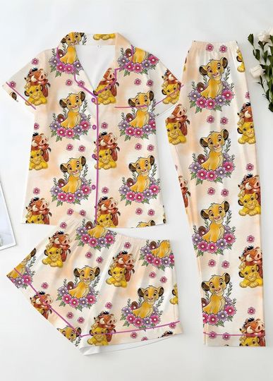 Discover The Lion King Disney Satin Pajama, Hakuna Matata Women Sleepwear, Disneyland Safari Pajamas, Disney Simba Nala Mufasa Animal Kingdom