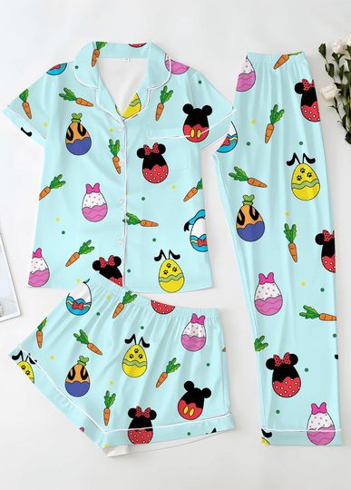 Discover Disney Easter Day Short/Long Set, Mickey Egg Hunter Kids/Adult Pajamas, Minnie Bunny, Disneyland Easter 2026