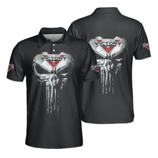 Discover VIC-Victory Motorcycle Racing Skull Men's Polo Shirt