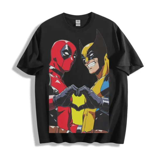Discover Deadpool & Wolverine Heart T-Shirt - Marvel Duo Unisex Tee