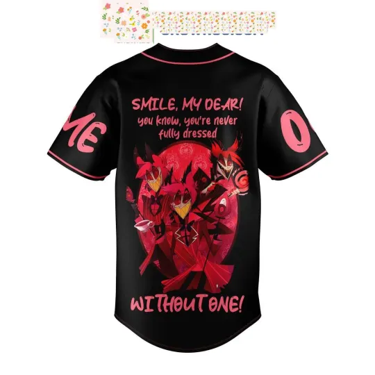 Discover Hazbin Hotel Smile My Dear Personalized Baseball Jersey