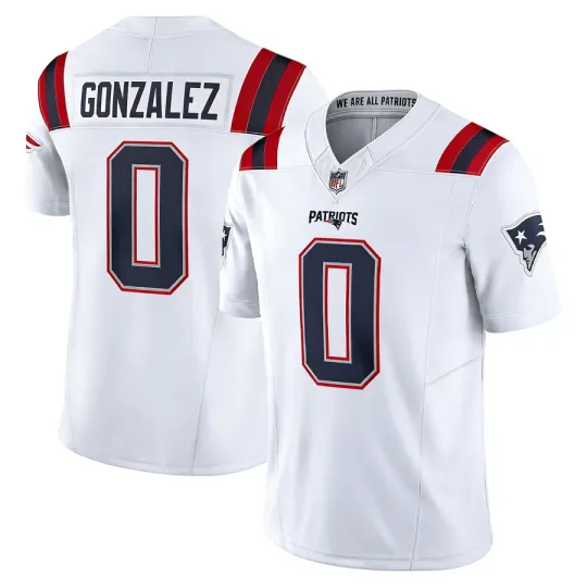 Discover Men's Patriotss #0 Christian Gonzalez White Limited Printed Jersey S-3XL