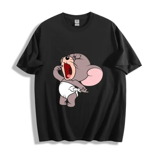 Discover Tom and Jerry Baby Jerry Yawn T-Shirt, Adorable Cartoon Mouse Tee