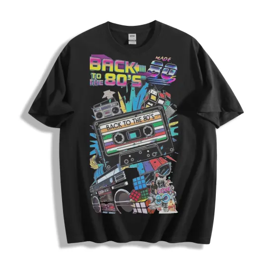 Discover Back to the 80s T-Shirt, Retro Cassette & Boombox Tee