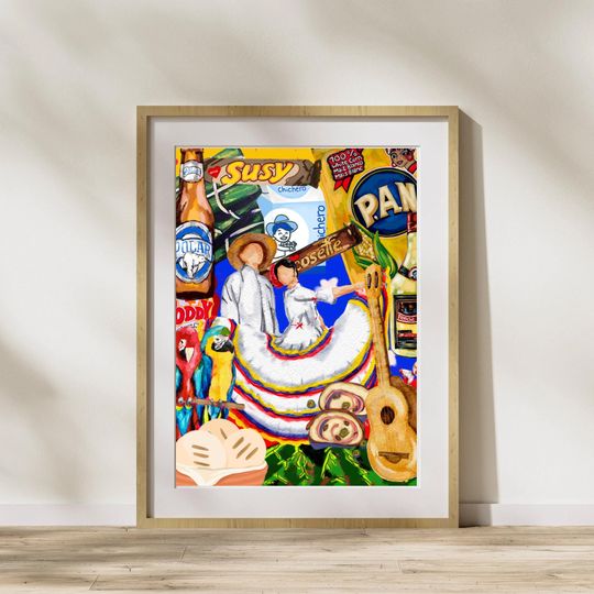 Discover Viva Venezuela Art Print, Harina Pan, Llaneros, Arepas, Venezuelan Artwork
