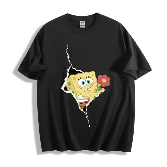 Discover SpongeBob SquarePants Flower T-Shirt,  Cartoon Tee