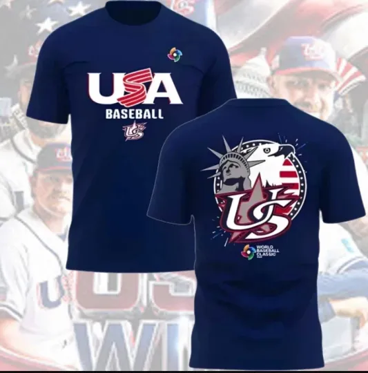 Discover 2026 World Baseball* Classic Usa Team   T- Shirt ,Navy