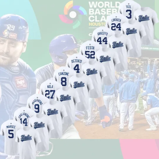 Discover Italy Team 2026 World Baseball Classic: Caglianone, Pasquantino, Teel,Nola,Festa