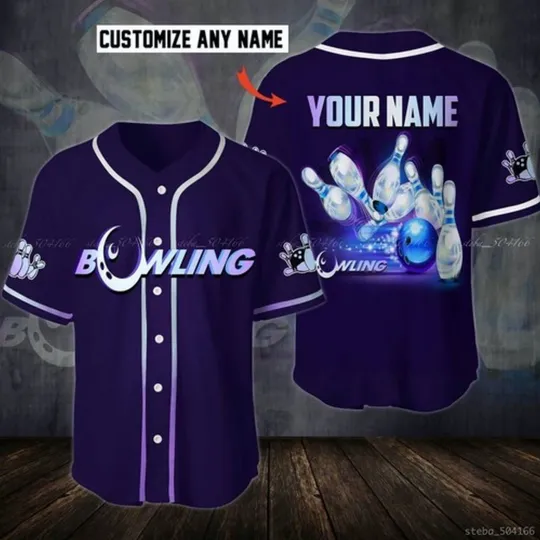 Discover Personalized Name Bowling Baseball Jersey Men