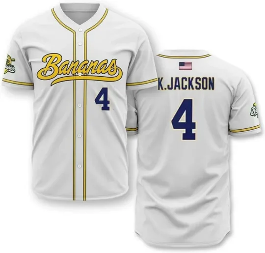 Discover Personalized Savannah Bananas Jackson #4 Baseball Jersey T-Shirt
