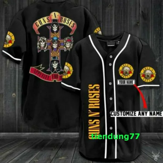 Discover Personalized Guns N' Roses Rock Band Unisex Baseball Jersey