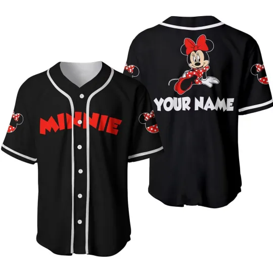 Discover Personalized Minnie Mouse Love Mouse Ears 3D Baseball Jersey Shirt