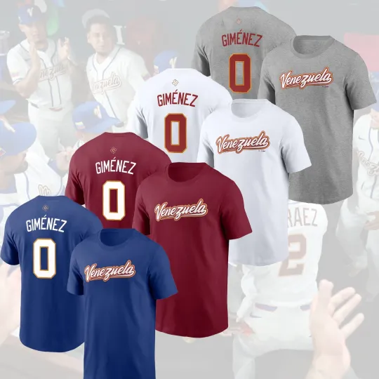 Discover Andrés Giménez #0 Venezuela 2026 World Baseball Classic Name & Number for Fan