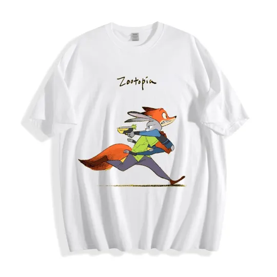 Discover Zootopia Nick Wilde Run T-Shirt, Fox Hustler Action Pose Tee
