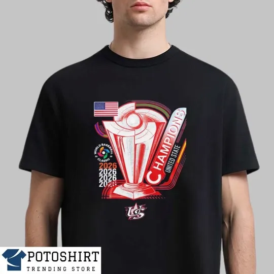 Discover Team USA 2026 World Baseball Classic Champions Edition   T-shirt ,Black