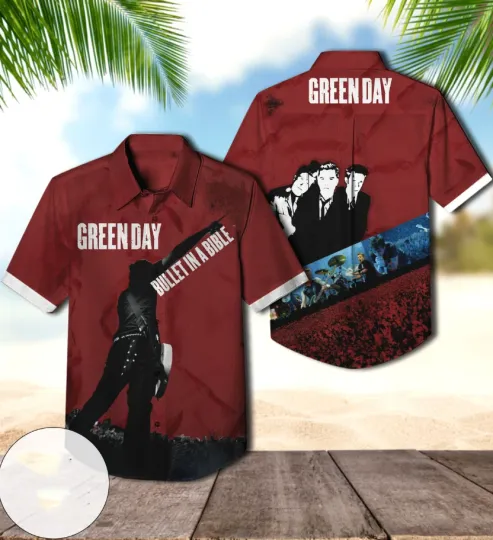 Discover Green Day Band Bullet In A Bible All over Print Hawaiian Shirt