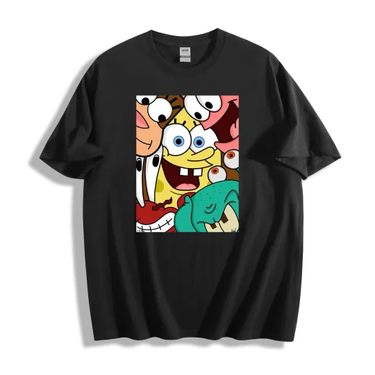 Discover SpongeBob & Friends Group Selfie T-Shirt, Fun Cartoon Cast Tee