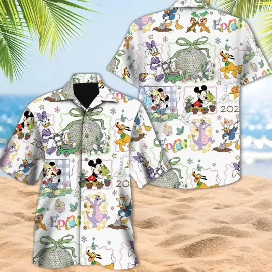 Discover Disney Mickey And Friends Plants Hawaiian Shirt, Epcot International Flower 2026