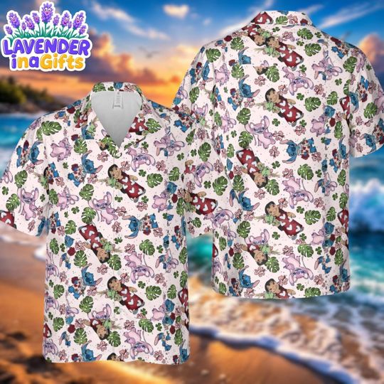 Discover Lilo and Stitch Hawaiian Shirt, Disney Stitch Aloha Shirt, Cute Cartoon Summer Beach Shirt
