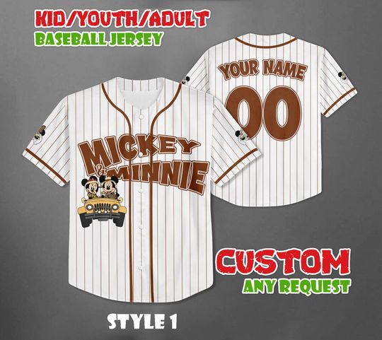 Discover Custom Mickey and Minnie Baseball Jersey, Disneyland Baseball Team Matching Outfit