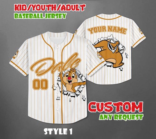 Discover Personalized Dale Baseball Jersey, Disney Character Shirt, Disneyland Baseball Team Outfit