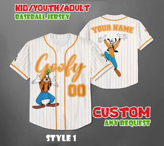 Discover Custom Disney Goofy Baseball Jersey, Disneyland Baseball Team Matching Outfit