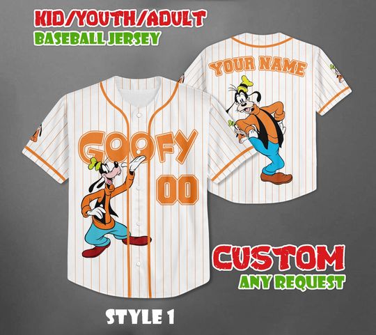 Discover Custom Disney Goofy Baseball Jersey, Disneyland Baseball Team Matching Outfit
