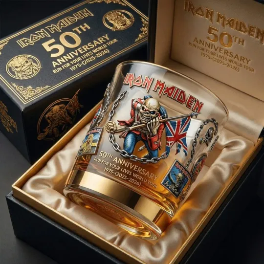 Iron Maiden 50th Anniversary Whiskey Glass