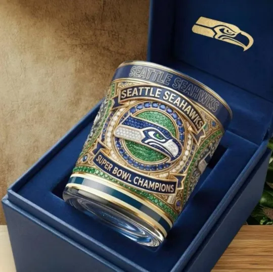 Seattle Seahawks Super Bowl LX Whiskey Glass