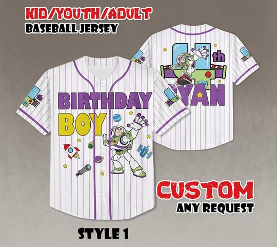 Discover Custom Buzz Lightyear Birthday Baseball Jersey