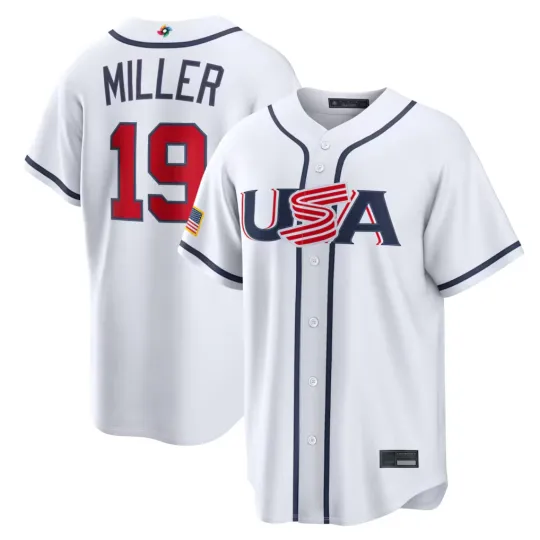 Discover Men's/Youth USA Mason Miller White 2026 World Baseball Classic Printed Jersey