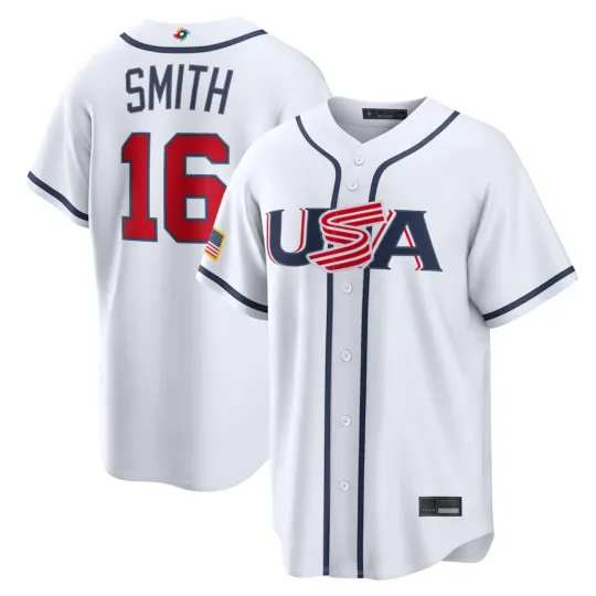 Discover Men's/Youth USA #16 Will Smith White 2026 World Baseball Classic Printed  Jersey