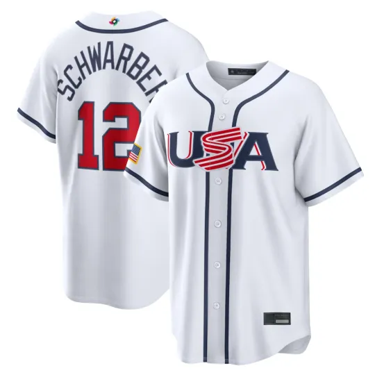 Discover Men's/Youth USA Kyle Schwarber White 2026 World Baseball Classic Printed Jersey