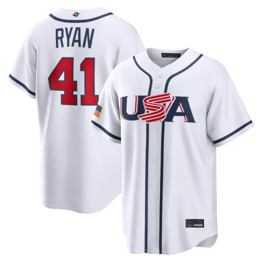 Discover Men's/Youth USA #41 Joe Ryan White 2026 World Baseball Classic Printed Jersey
