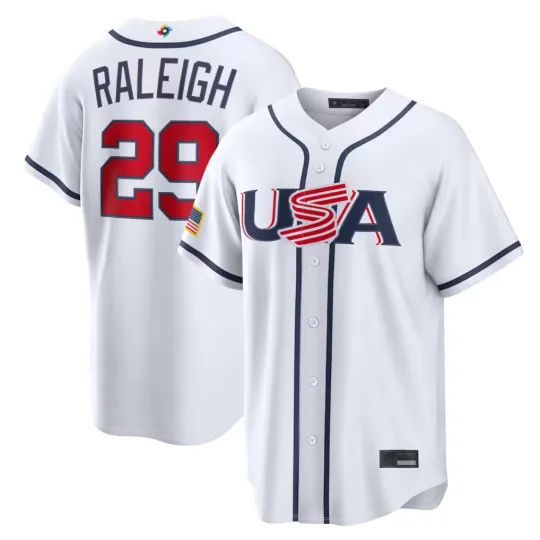 Discover Men's/Youth USA Cal Raleigh White 2026 World Baseball Classic Printed Jersey