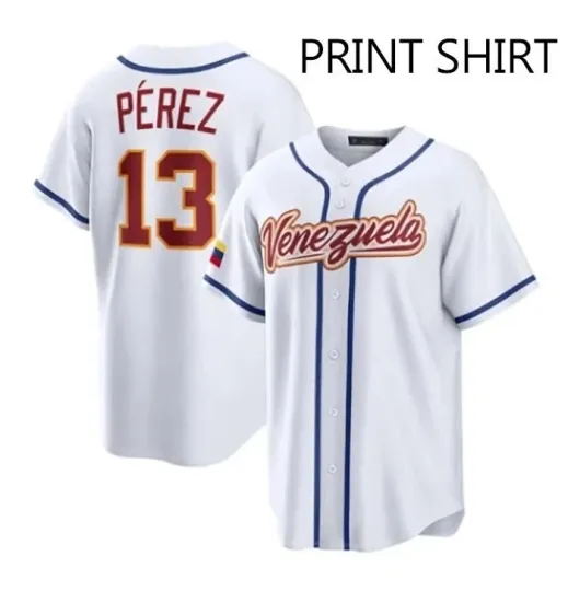 Discover Print Men's Vene White Baseball #13  2026 World Baseball Jersey Classic