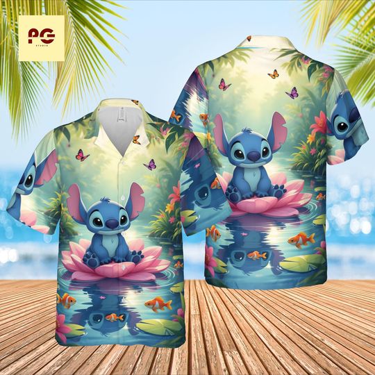 Discover Stitch Hawaiian Shirt, Disney Stitch Aloha Shirt, Cute Stitch Tropical Beach Shirt, Summer Vacation Gift