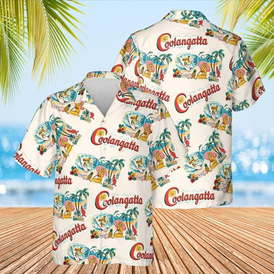 Discover Coolangatta Ladies Hawaiian Shirt, Australia Retro Comic Hawaiian