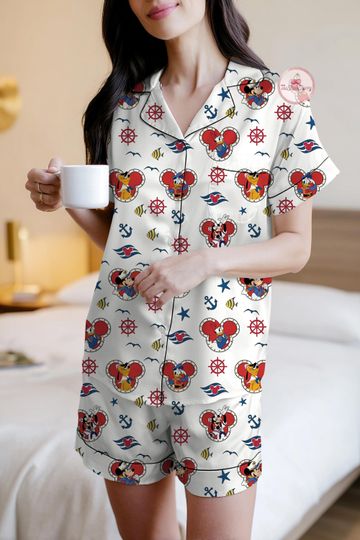 Disney Cruise Pajama Set, Cruise Mickey and Friends Sleepwear, Disney Loungewear, Pajamas Gift, 2026 Disney Cruise Family Matching Pajamas